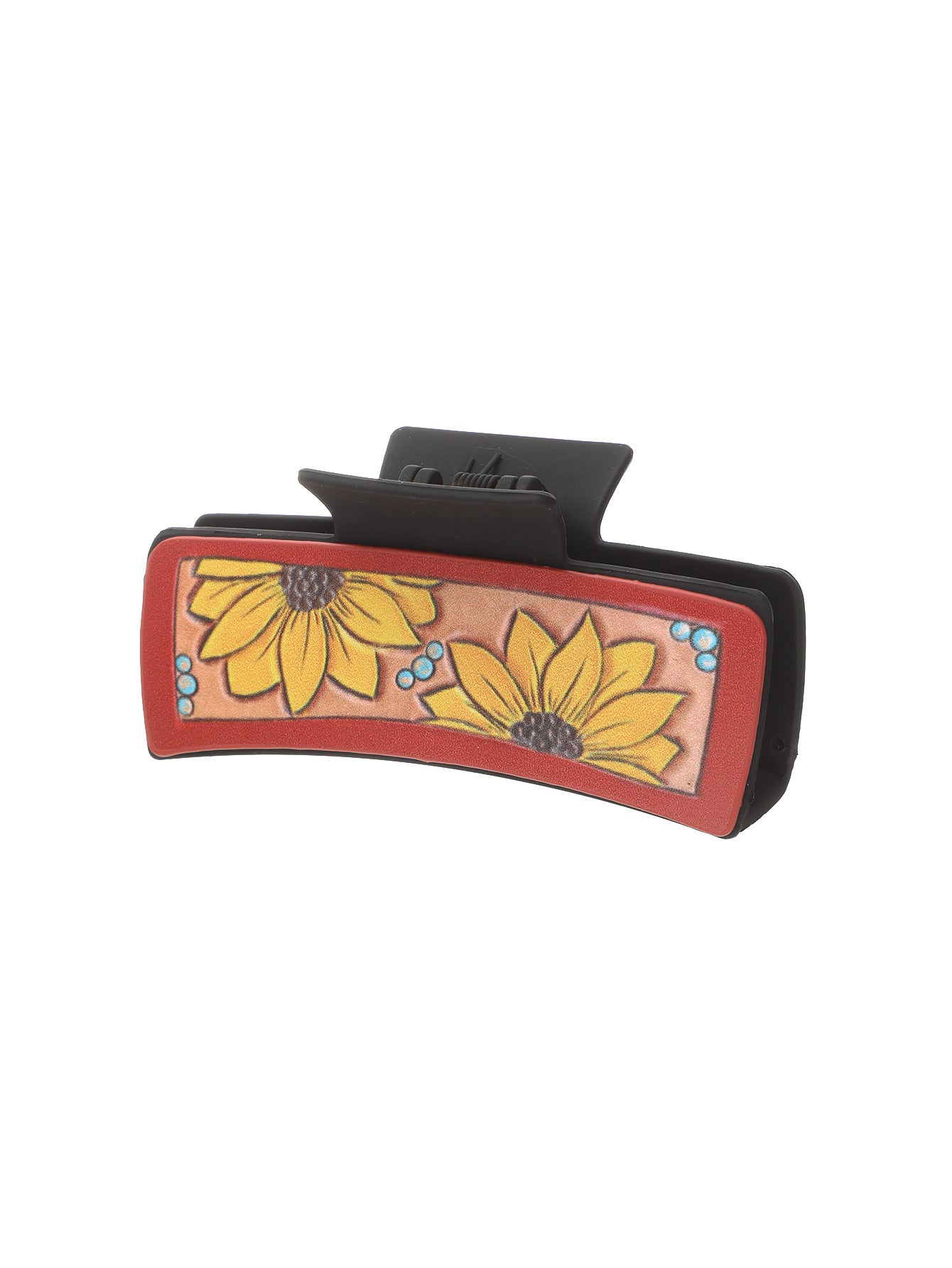 Wholesale  Western Wind Sunflower Leather Shark Clip Hairpin Women's Grab Clip